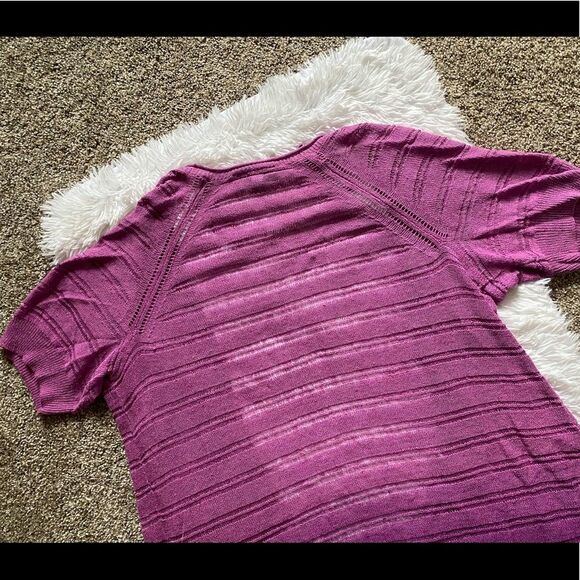 Lane Bryant Open Front Ombré Purple Sweater Cardigan Size 16 - Picture 6 of 7